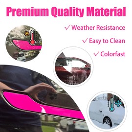 Yeapop 6 Pcs of Door Handle Stickers Compatible with Model 3 and Model Y. (Hot Pink)