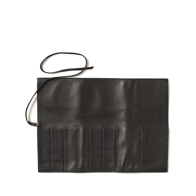 Leatherology Black Onyx Large Makeup Brush Roll