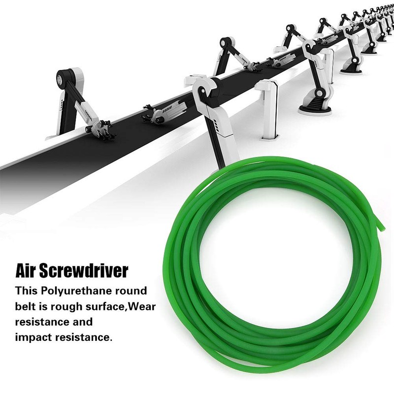 Akozon Polyurethane Round Belt, Green Rough Surface PU Polyurethane Round