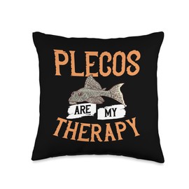 Plecostomus Pleco Fish Aquarium Food Tank Zebra Cave Throw Pillow, 16x16, Multicolor