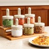 ShanSon 6-Piece Glass Spice Jars with Adjustable Spoon, 10.16oz /300ml