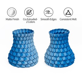 INLAND Micro Center Dual Color Matte PLA Filament 1.75mm - Blue to Light Blue Coextrusion 3D Printer Filament, Matte Color Change 3D Printing Filament, 1kg Cardboard Spool (2.2 lbs)