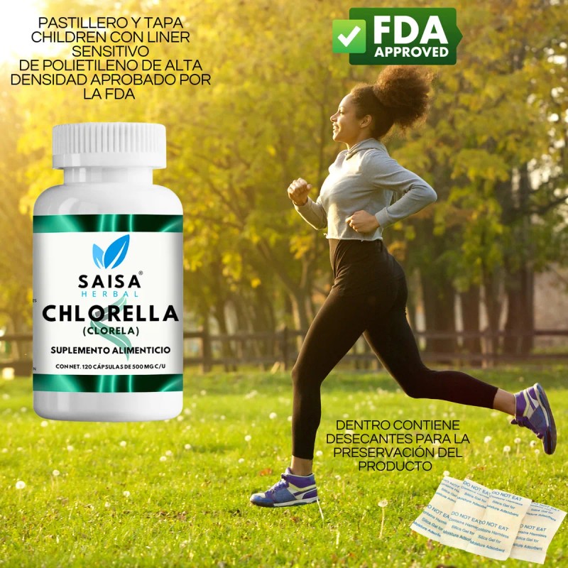 Alga Chlorella Orgnica 120 Cps Suplemento Alimenticio Saisa Herbal Detox,