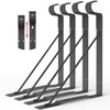 Eau Adjustable Hook Closet Rod Bracket, 4 Packs of Black