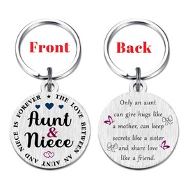 Viayen Aunt Gift - The Love Between Aunt and Niece is Forever Keychain - Aunt Birthday Christmas Valentines Mother's Day Gift