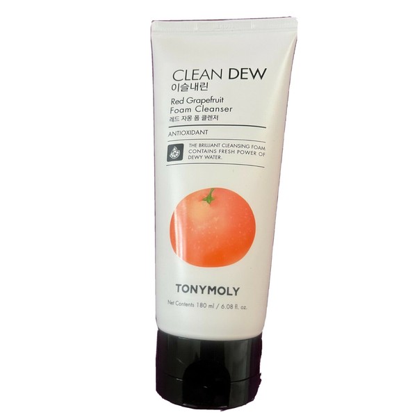 TONYMOLY CLEAN DEW RED GRAPEFRUIT FOAM CLEANSER ANTIOXIDANT CLEANSING 6.08FLOZ