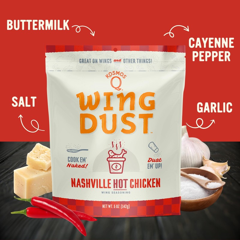 Kosmos Q Nashville Hot Chicken Seasoning Wing Dust, Savory &