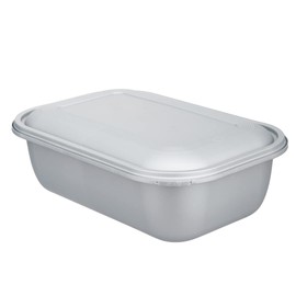 Restaurantware Futura 45.6 Ounce Meal Prep Containers With Lids 100 Tamper-Evident To Go Containers - Inserts Sold Separately Microwavable Gray Plastic Food Containers With Lids Disposable