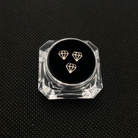 Professional Dental Teeth Gem Ornament Kit/Tooth Whitening Studs with Gold Crystal Diamond-Shaped - Teeth Jewels/Jewelry Decoration Material for Women, Men (3PCS/Box, 0.5 * 0.5cm, No Glue)