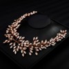 Teyglen Women Bride Wedding Rhinestones Crystals Long Headband Hair Vine