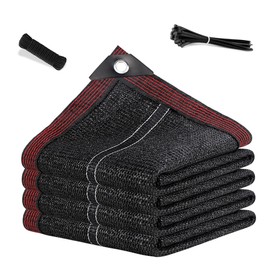 90% Shade Cloth 10x10 FT Black Shade Cloth for Garden with Reinforced Edges and Grommets,UV Block Sun Shade Cloth for Greenhouse Patio,Includes Ropes and Zip Ties