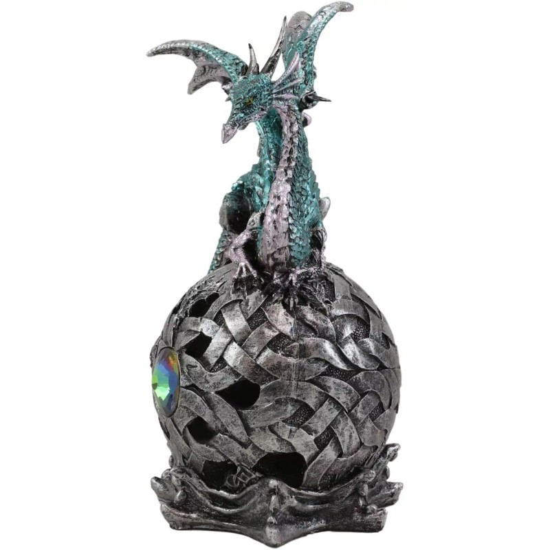 Ebros Dragon Perching On Color Changing LED Orb Night Light