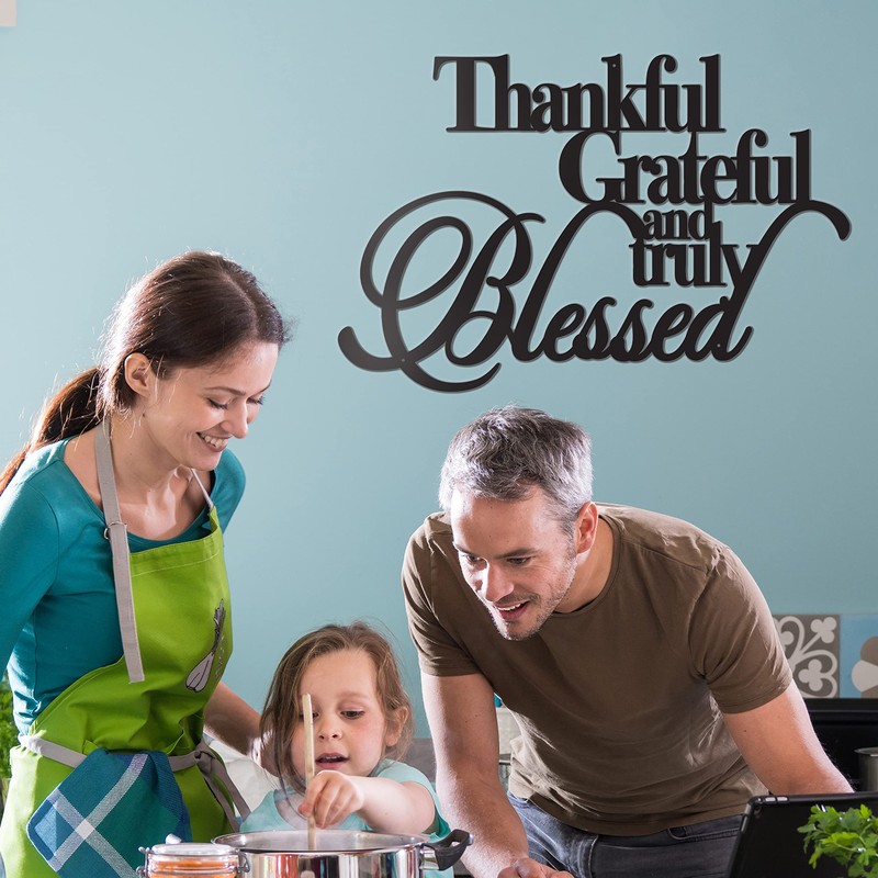 Vivegate Thankful Grateful Blessed Wall Decor – Home Thankful Iron