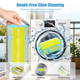 Shoe Washing Machine Bag Laundry Shoe Bag for Washer and Dryer Reusable 2pc Shoe Cleaning Bags for Sneakers 360° Deep Cleaning Machine for All Shoes Types With Self-locking Zipper.