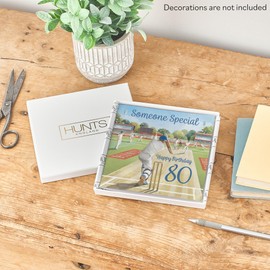 Hunts England - Boxed 80th Someone Special Cricket Birthday Card - Milo's - Age 80 Birthday Card For Someone Special - For 80 Year Old Cricket Fan - In Keepsake Box