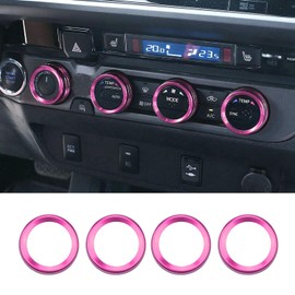 BORUIEN for Toyota Tacoma 2016 2017 2018 2019 2020 2021 2022 2023 Interior Accessories Center Consoles Air Conditioner A/C Trim Auto CD Switch Control Knob Cover (Pink)