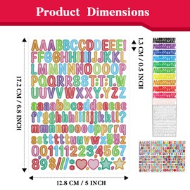 BINLINHONGO 4680 Multicolor Small Alphabet Number Stickers,30 Sheets 0.5 Inch Self-Adhesive Vinyl Letter Sticker Decals for Scrapbook, Signs, Holiday Parties, Water Bottles, Crafts -Multicolor