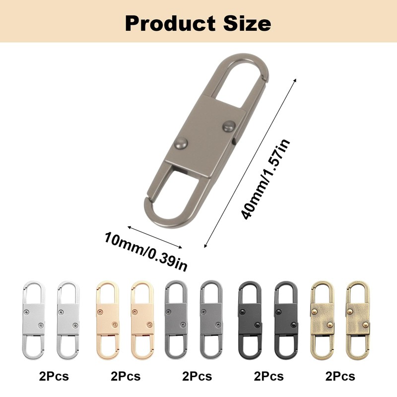 MILAKE 10 Pcs Premium Anti-Theft Zipper Lock, Small Clips for