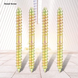 10pcs Double Head Ended Dowel Screw Self-Tapping Thread Bolts for Furniture Fixing Dowel 6 * 60mm