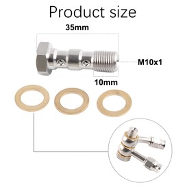 JNNJ Motorcycle Brake Banjo Hollow Bolts, Motorcycle Hollow Bolts Brake Banjo Hollow Screw Metric Thread, Hollow Screw Motorcycle Brake Banjo Hollow Screws Fittings Bolt Washer Kit (M10x1)