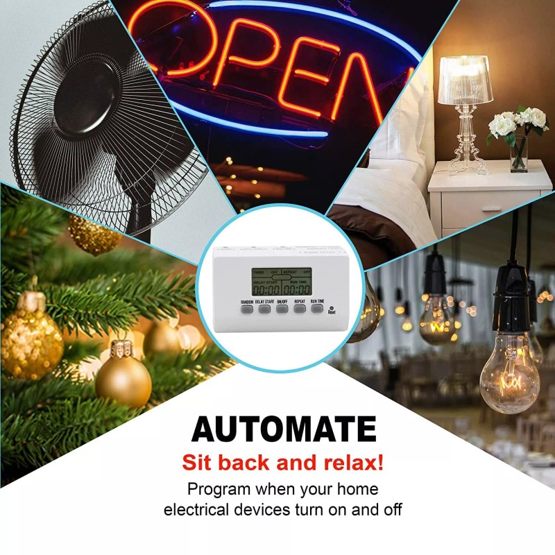 Clear Power CP Grounded Outlet EZ Digital Timer & 2