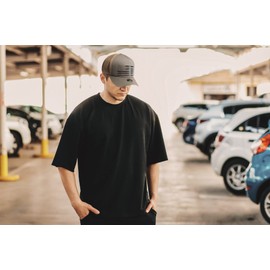 AMPLESH US Flag Mesh Cap, Men's, Women's, Deep, Large Size, Korean Brand, Hat, Trucker, gray (light gray), M–L