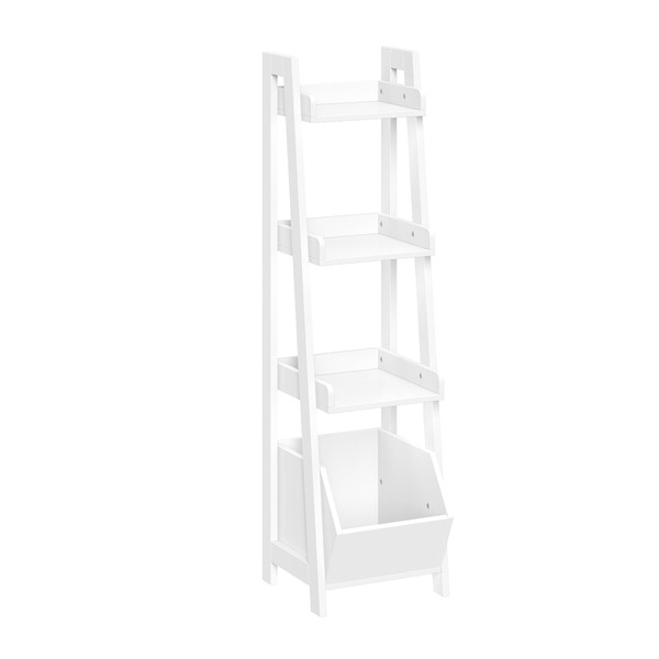 RiverRidge Kids 4-Tier Ladder Shelf Toy Organizer with Toy Storage
