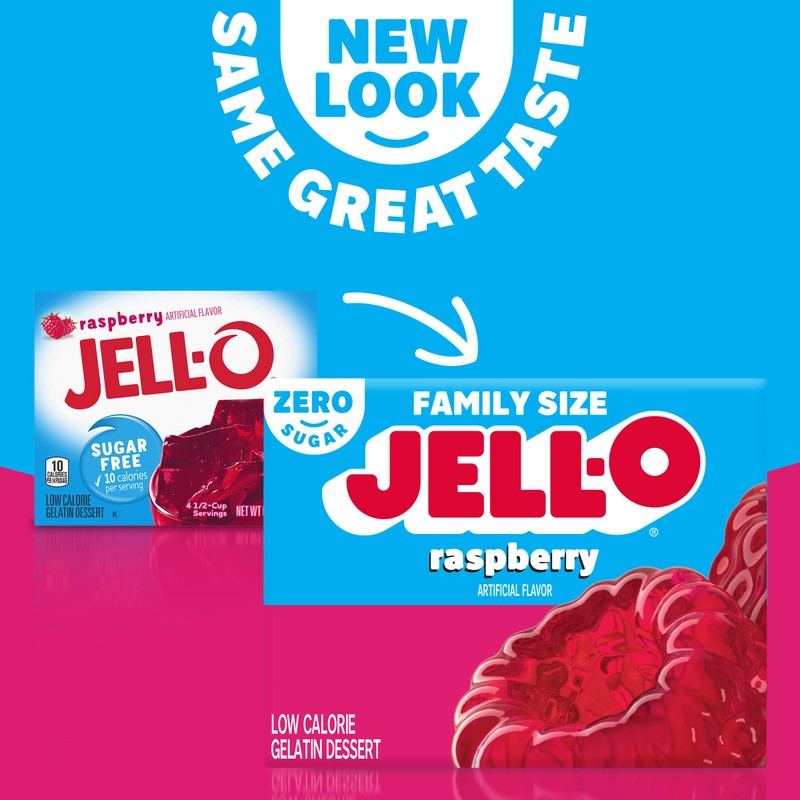 Jell-O Raspberry Sugar Free Gelatin, 0.6 Ounce (Pack of 24)