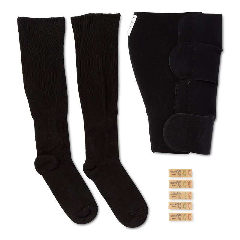 Medline COMPRECARES Reusable Compression Garment Kit, Knee-High, Black, Size X-Large,