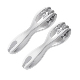 2 Stücke Handmassagegerät Finger Massageringe Muskel Entspannen Massagegerät Hand Massagegerät Doppelseitiger Massageroller für Arthritis und Karpaltunnelbehandlung（Grau）