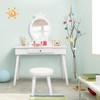GOFLAME Kids Vanity Set, Princess Dressing Table Set, Wooden Dresser,