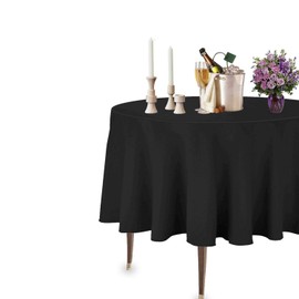 Trimming Shop Tischdecke Stoff Premium Qualität Langlebig Tischtuch Hochzeits Dekorationen Bankette Korporativ Partys Events - Schwarz, 178cm Rund - Set mit 1