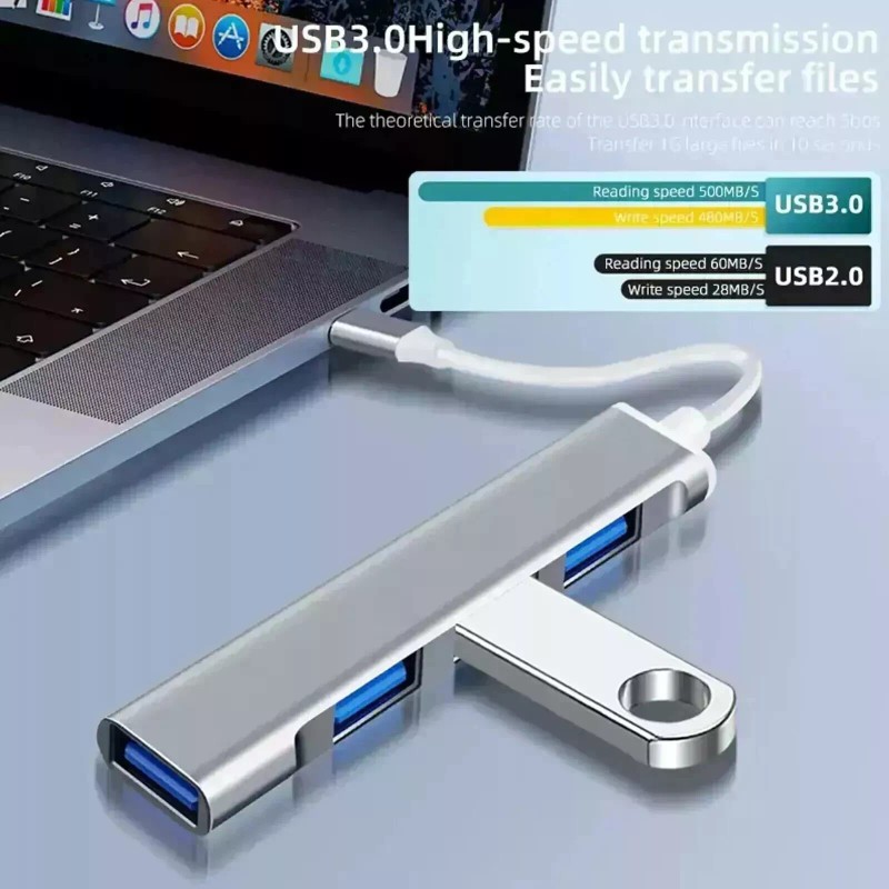 Unbranded 4 Port USB 3.0 Hub Splitter Adapter Charge High