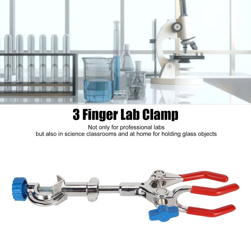 3 Prong Lab Clamp with Rubber Coating Pressure Adjustment 3