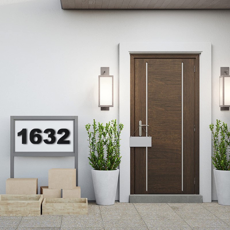 8 Inch Large House Numbers, Black Modern Home Address Signage