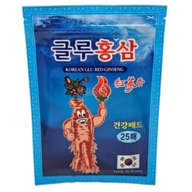 25 sheets of glue red ginseng pads, stick-on compress pack, health patch 1 6ea
