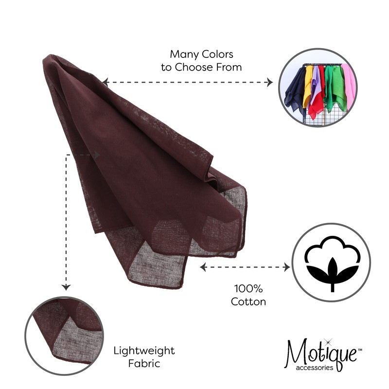 Motique Accessories Solid Color Bandana (Brown)