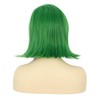 VGbeaty Adult Green Wavy Wig with Purple Scarf Women Side-swept