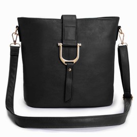 AOSSTA Womens Cross Body Bag Lightweight Multi Zip Pockets Crossbody Bags for women Small Shoulder Messenger Bag (71556 Jet Black)
