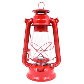 CENPEK 30cm Vintage Storm Lantern Oil Lamp Burning Lantern Retro Kerosine Lamps Classic Oil Lamp Table Lanterns for Home Garden Camping Citronella - Red