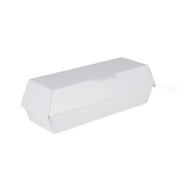 Southern Champion Tray 0717 Paperboard Foot Long Hot Dog Clamshell Container, 11-3/8" Length x 2-3/8" Width x 2-1/4" Height, White (Pack of 400)