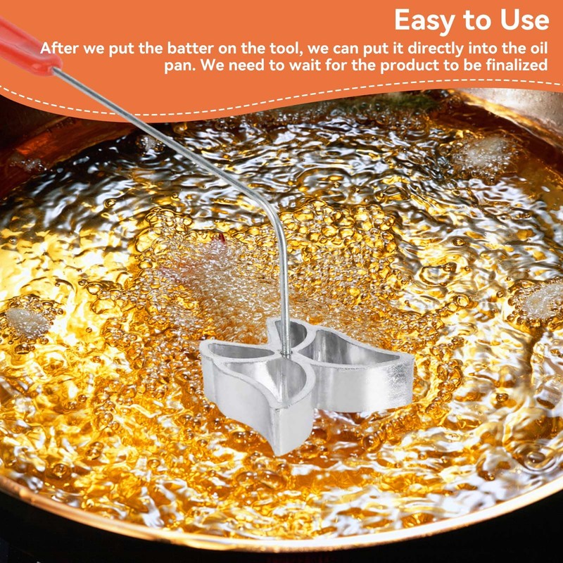 4-Piece Rosette and Timbale Set, Rosette Iron Set, Traditional Dough