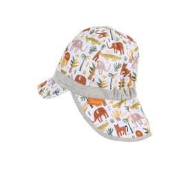 Sterntaler Unisex Children's Peaked Cap Neck Protection Animals Children's Hat, White