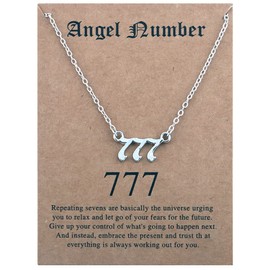 COLORFUL BLING Angel Number Necklace 111 222 333 444 555 666 777 888 999 Necklace Gold silver Stainless Steel Angel Necklace for Women Numerology Jewelry Gifts-silver777