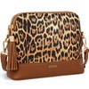 BITUOR Damen Handtasche, Leopardenmuster, PU-Leder, Schultertasche mit Quaste, 23 x