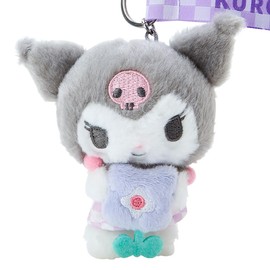 Sanrio 846481 Kuromi Mascot Holder Pastel Checker, Kuromi 4.1 x 3.5 x 1.6 inches (10.5 x 9 x 4 cm), Character