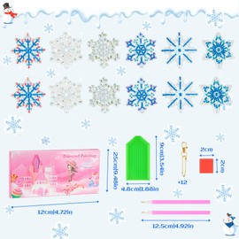 HGRGHH Diamond Painting Christmas Pendants, Pack of 12 Diamond Painting Pendants, 5D Diamond Painting Keyring, Diamond Painting Christmas, for Christmas Tree Decoration, Window, Winter Decoration