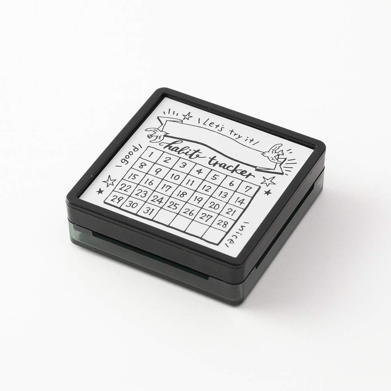 DESIGNPHIL Midori 35392006 Self-Inking Stamp, Habit Tracker Pattern