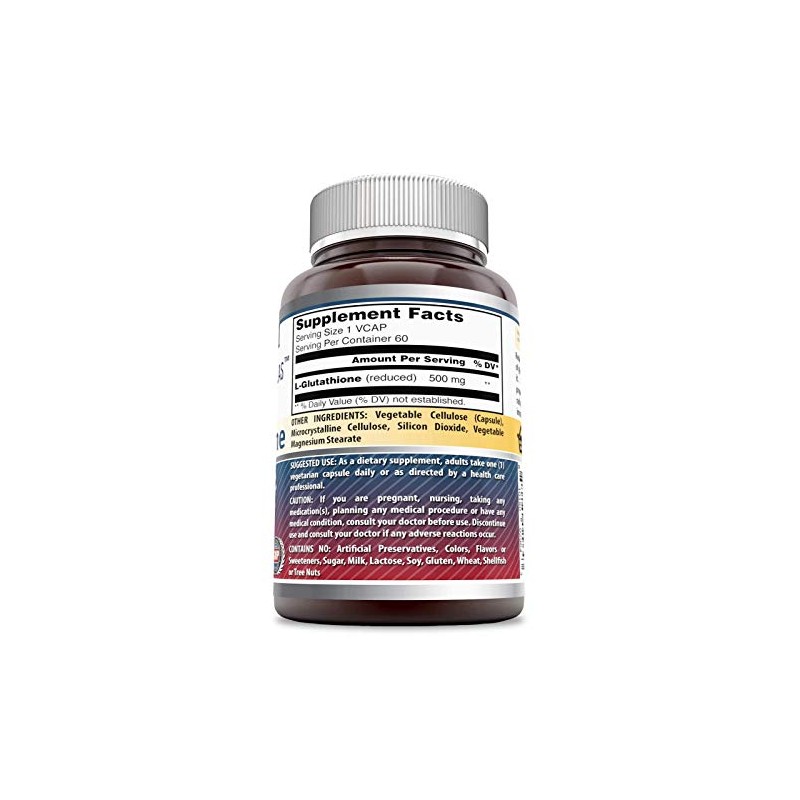 Amazing Formulas Reduced Glutathione 500 Mg 60 Veggie capsules