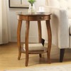 Acme Alysa Wooden Round End Table with Bottom Shelf in